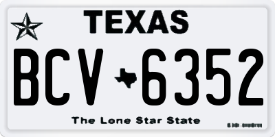 TX license plate BCV6352