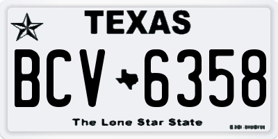 TX license plate BCV6358