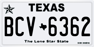 TX license plate BCV6362