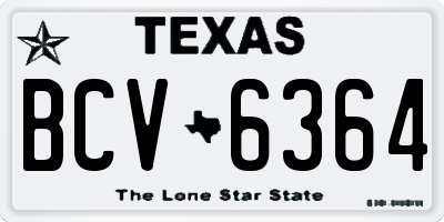 TX license plate BCV6364