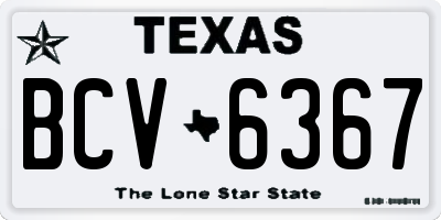 TX license plate BCV6367