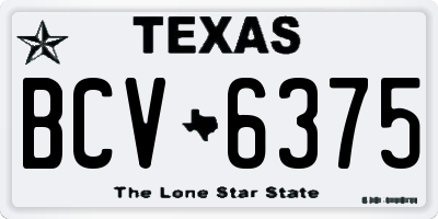 TX license plate BCV6375