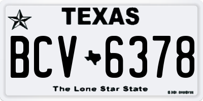 TX license plate BCV6378