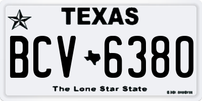TX license plate BCV6380
