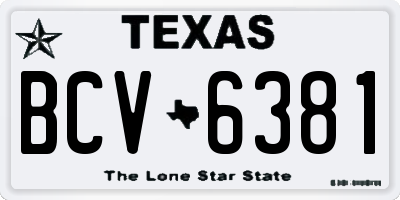 TX license plate BCV6381