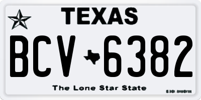 TX license plate BCV6382