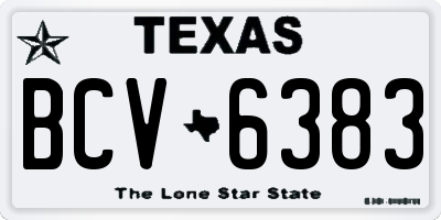 TX license plate BCV6383