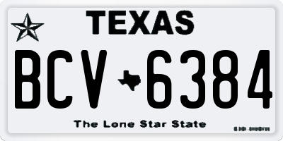 TX license plate BCV6384