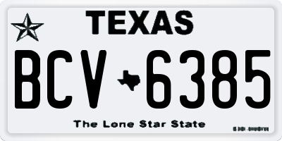 TX license plate BCV6385