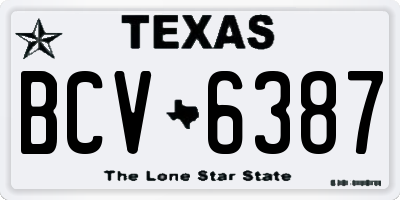 TX license plate BCV6387