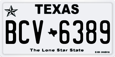TX license plate BCV6389