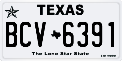 TX license plate BCV6391