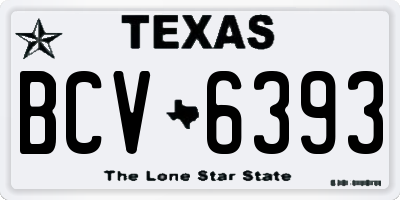TX license plate BCV6393