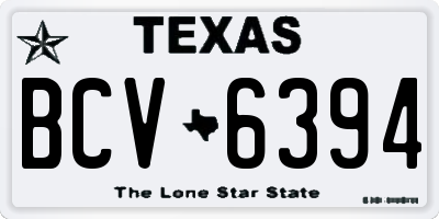 TX license plate BCV6394