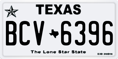 TX license plate BCV6396