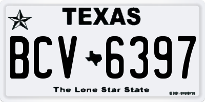 TX license plate BCV6397