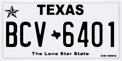 TX license plate BCV6401