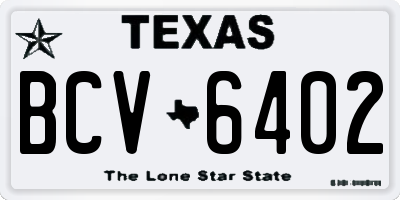 TX license plate BCV6402