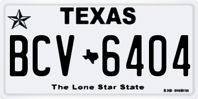TX license plate BCV6404