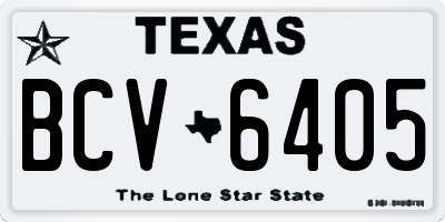 TX license plate BCV6405