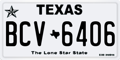 TX license plate BCV6406