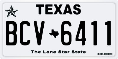 TX license plate BCV6411