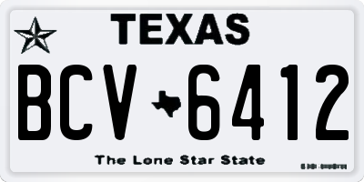 TX license plate BCV6412