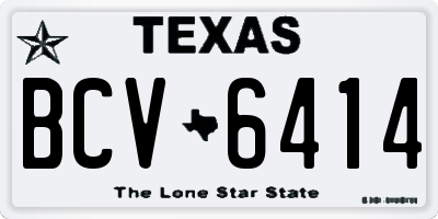 TX license plate BCV6414