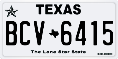TX license plate BCV6415