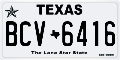 TX license plate BCV6416