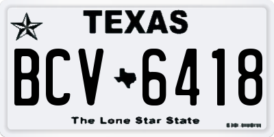 TX license plate BCV6418
