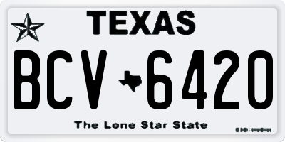 TX license plate BCV6420
