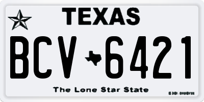 TX license plate BCV6421