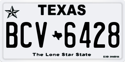 TX license plate BCV6428