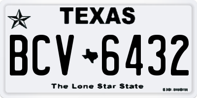 TX license plate BCV6432