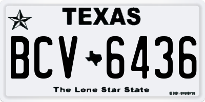 TX license plate BCV6436