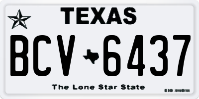 TX license plate BCV6437