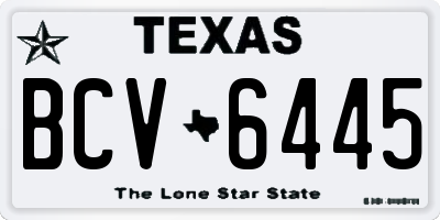 TX license plate BCV6445