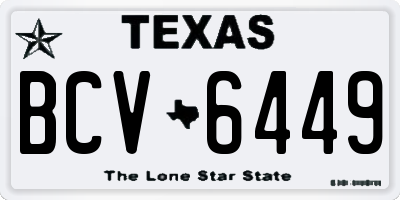 TX license plate BCV6449