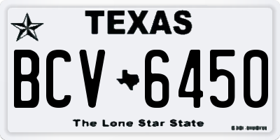 TX license plate BCV6450