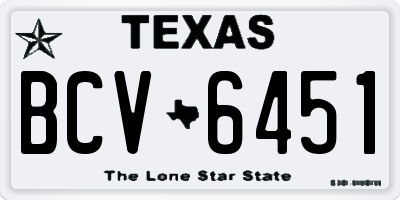 TX license plate BCV6451