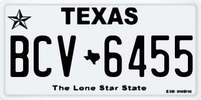 TX license plate BCV6455