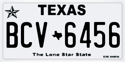 TX license plate BCV6456