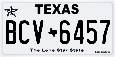 TX license plate BCV6457