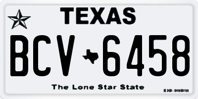 TX license plate BCV6458