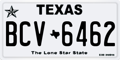 TX license plate BCV6462