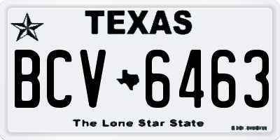TX license plate BCV6463