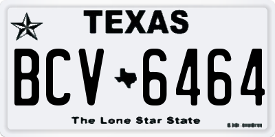 TX license plate BCV6464