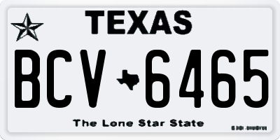 TX license plate BCV6465