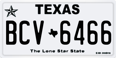 TX license plate BCV6466